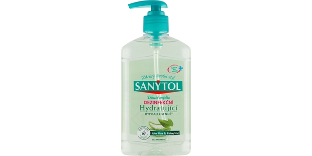 SANYTOL Antib. mýdlo 95% přír.složení hydratující 250 ml                                                                                                                                                                                                  