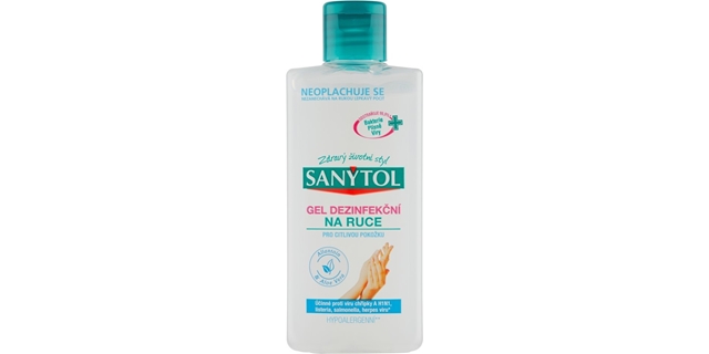 SANYTOL Dezinfekční gel na ruce pro citlivou pokožku 75 ml                                                                                                                                                                                                