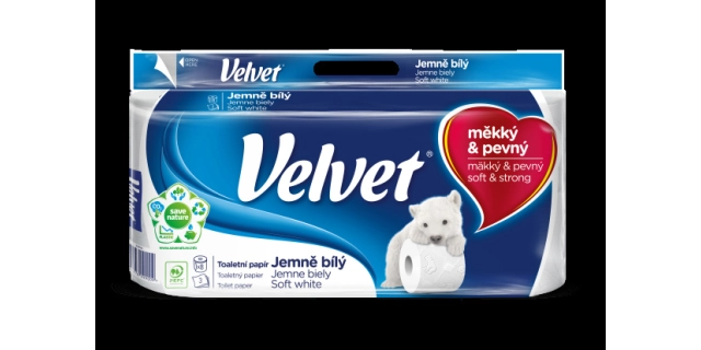 Toaletní papír třívrstvý Velvet White 8x150                                                                                                                                                                                                               