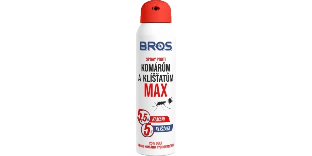 BROS – spray proti komárům a klíšťatům MAX 90 ml                                                                                                                                                                                                          