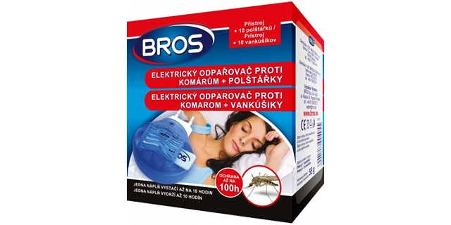 BROS – el.odpařovač proti komárům + NN polštářky(10)                                                                                                                                                                                                      
