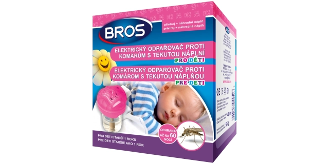BROS – el.odpařovač proti komárům s tekutou náplní DĚTI 40ml                                                                                                                                                                                              