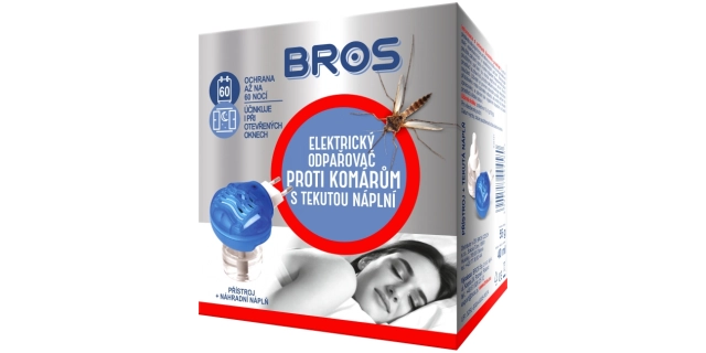 BROS – elektr.odp. proti komárům s tekutou náplní (60 nocí)                                                                                                                                                                                               