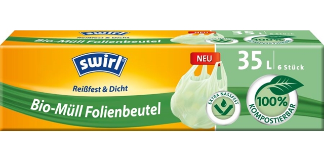 SWIRL BIO kompostovatelné pytle s uchy 35L/6ks                                                                                                                                                                                                            