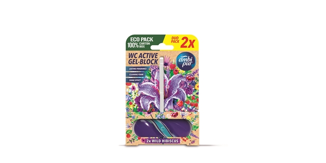 Ambipur WC Active gel-blok divoký ibišek 2x45g                                                                                                                                                                                                            