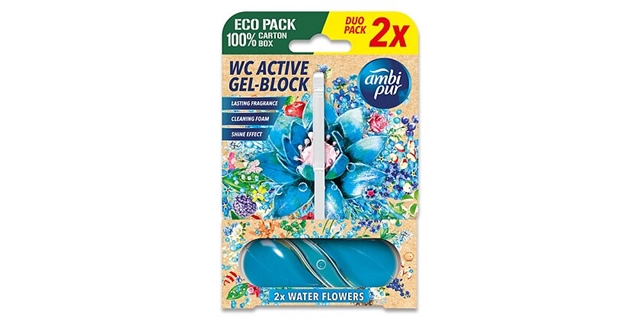 Ambipur WC Active gel-blok vodní květy 2x45g                                                                                                                                                                                                              