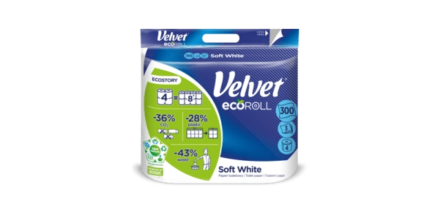 Toaletní papír třívrstvý Velvet Soft White Eco Roll 4                                                                                                                                                                                                     