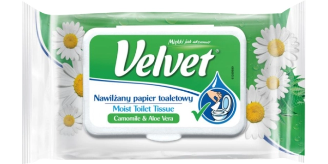 Vlhčený Toaletní papír Velvet Camomile 42 ks                                                                                                                                                                                                              
