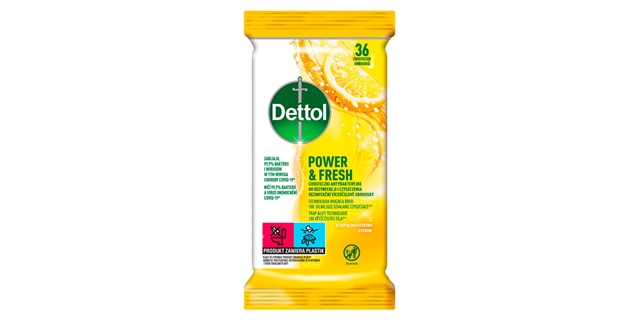 DETTOL Antibakteriální ubrousky na povrchy Citron 36ks                                                                                                                                                                                                    