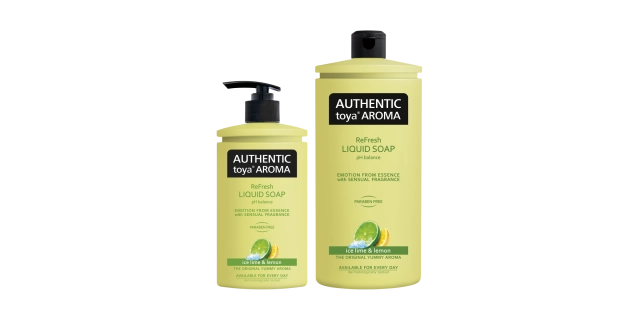 AUTHENTIC toya AROMA tekuté mýdlo s dávkovačem 400ml ice lime & lemon                                                                                                                                                                                     