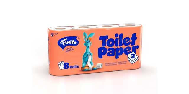 Toaletní papír FINITO, 3 vrstvy, celuloza, 1x8ks                                                                                                                                                                                                          