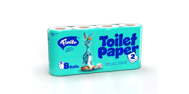 Toaletní papír FINITO, 2 vrstvy, celuloza, 1x8ks                                                                                                                                                                                                          
