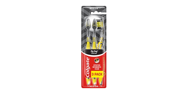 Colgate*ZK ZIG ZAG charcoal 3pack                                                                                                                                                                                                                         