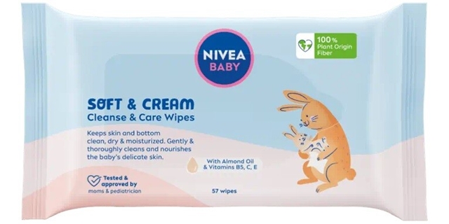 Nivea Baby Čisticí a pečující ubrousky Soft &Cream 57ks                                                                                                                                                                                                   