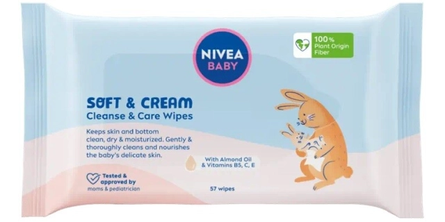Nivea Baby Čisticí a pečující ubrousky Soft &Cream 57ks                                                                                                                                                                                                   