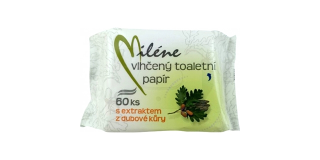Miléne vlhčený toaletní papír s extraktem z dubové kůry 60 ks                                                                                                                                                                                             