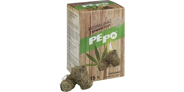 PE-PO podpalovač z konopné vlny 15 ks                                                                                                                                                                                                                     