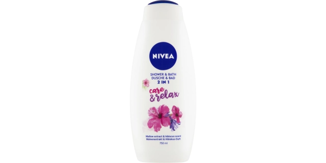 Nivea Sprchový gel a pěna Care&Relax 750ml                                                                                                                                                                                                                