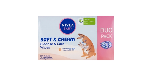 Nivea Baby Čisticí a pečující ubrousky Soft & Cream duopack 2x57ks                                                                                                                                                                                        