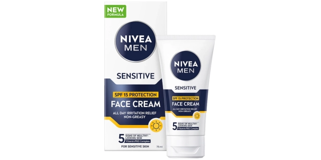 Nivea Men Sensitive Ochranný krém SPF 15, 75 ml                                                                                                                                                                                                           