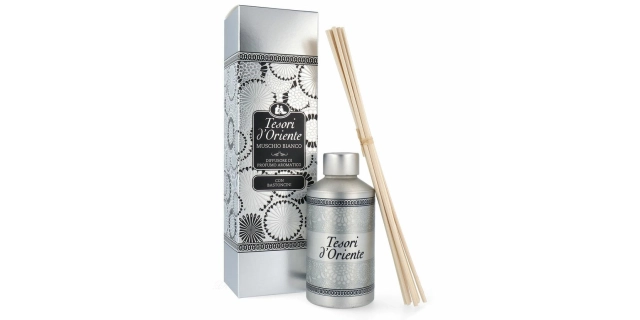TESORI D'ORIENTE Difuzér s tyčinkami Muschio Bianco 200ml                                                                                                                                                                                                 